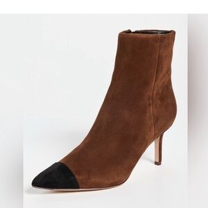 NEVER WORN Veronica Beard Lisa Cap Toe Ankle Boots in Brown / Black